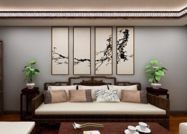 清源小区65㎡一室一厅一卫老房翻新改造新中式全包装修设计效果图