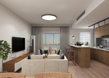 悦谷首城65㎡二居室原木风半包装修案例