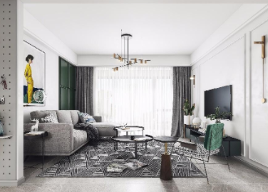 康鸿家园96㎡二居室北欧风婚房全包装修设计