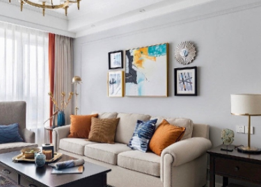 林奥嘉园95㎡三居室美式风格装修设计效果图