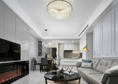 南湖西里小区120㎡现代简约半包装修设计效果图