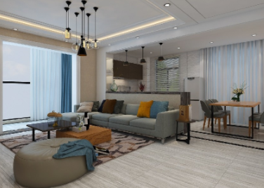 龙山御景100㎡二居室现代简约全包装修案例