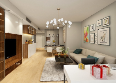 学清苑小区85㎡三居室现代简约全包装修设计效果图