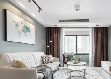 102㎡二居室内现代简约整装设计效果图