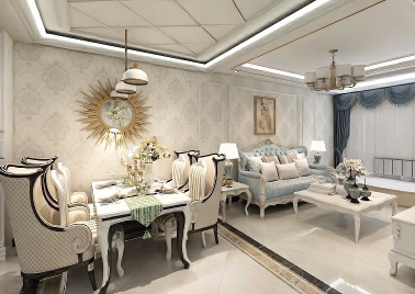 融泽佳园100㎡两居室欧式风格半包装修效果图