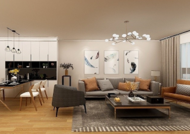 知本时代现代简约80㎡二居室半包装修设计效果图