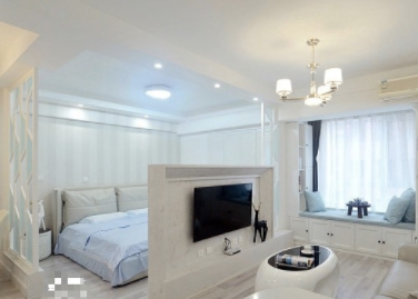 华龙苑小区60㎡一居室全包装修设计效果图